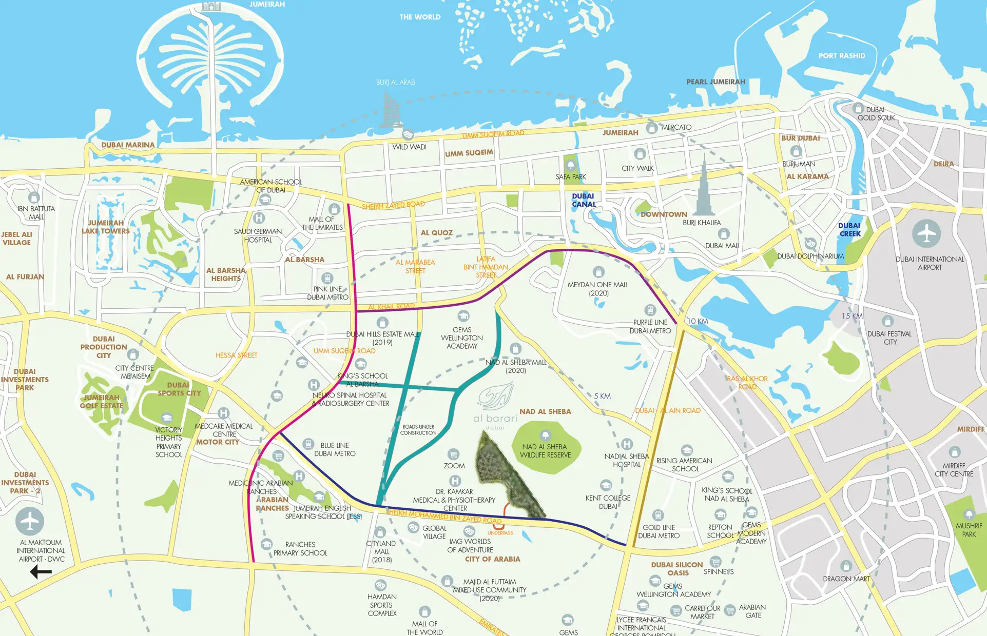 Damac Islands Dubai Location Map