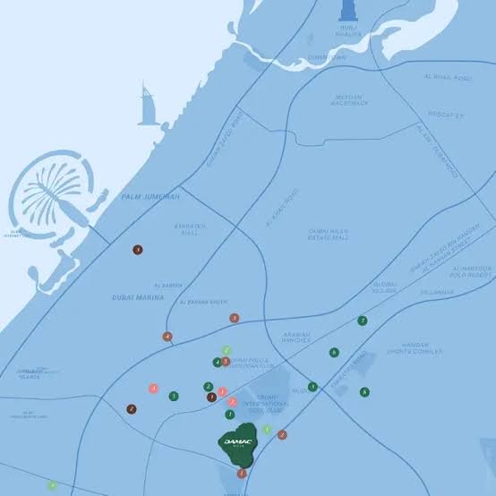 Damac Islands Dubai Location Map