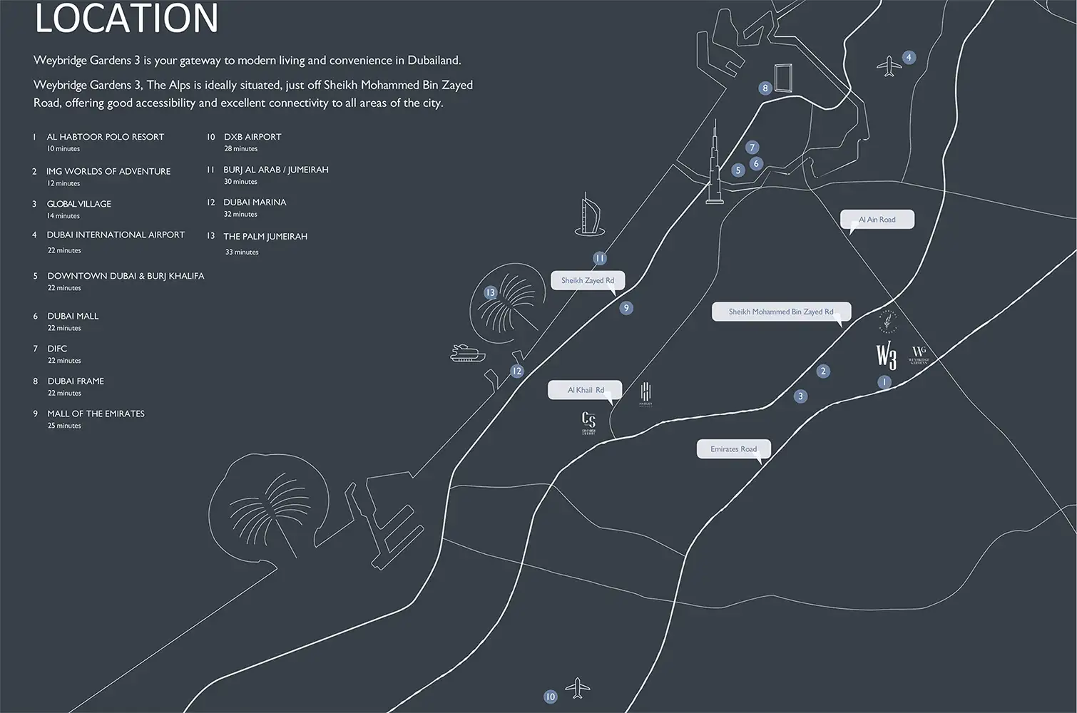 Damac Islands Dubai Location Map