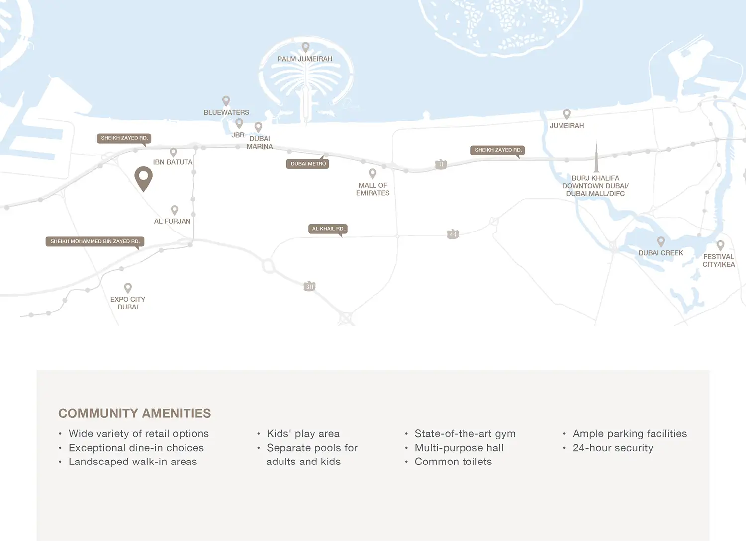 Damac Islands Dubai Location Map