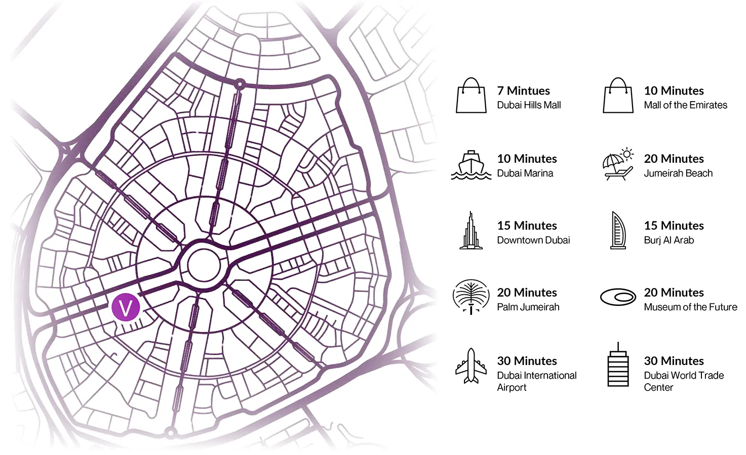 Damac Islands Dubai Location Map