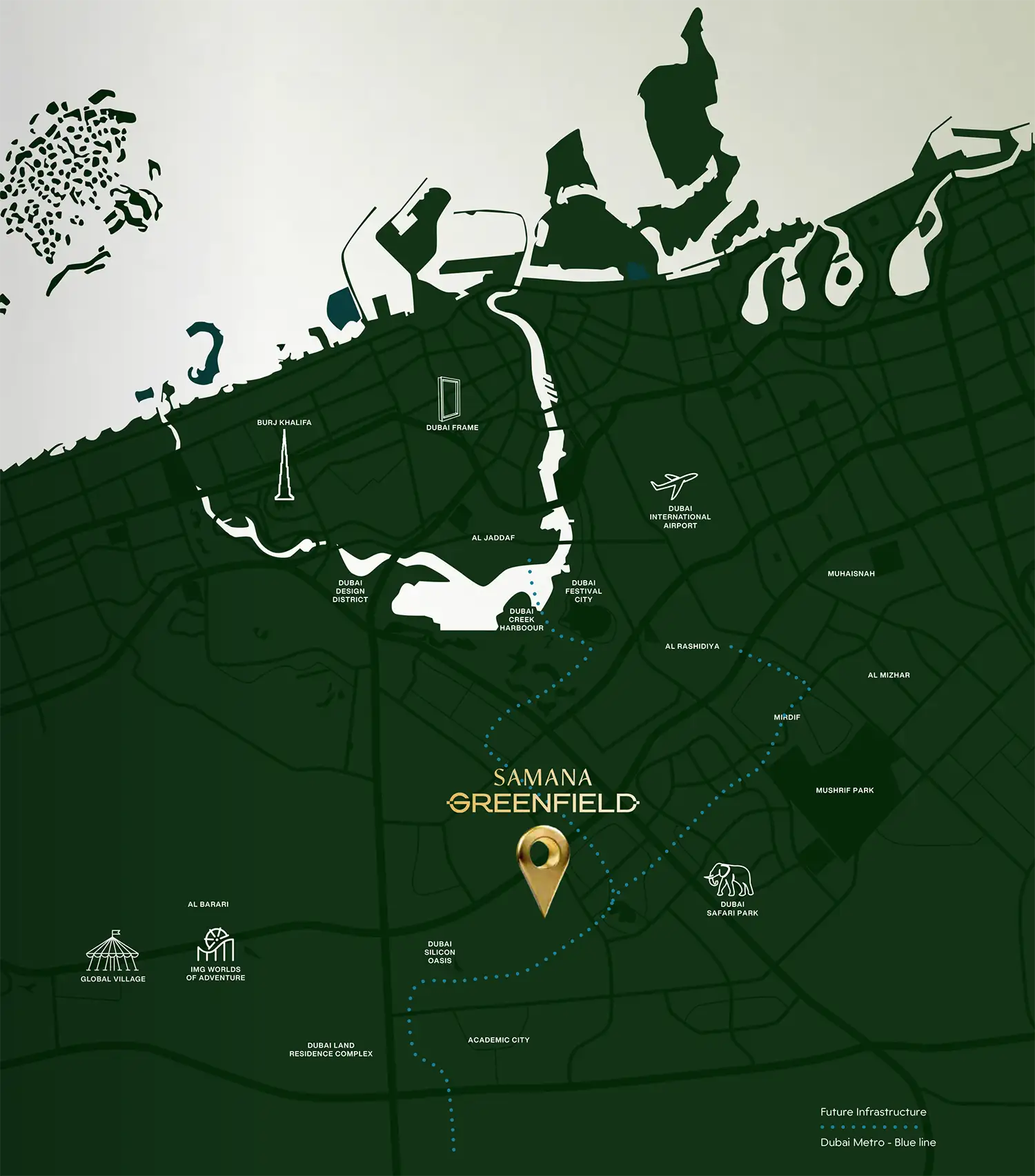 Damac Islands Dubai Location Map