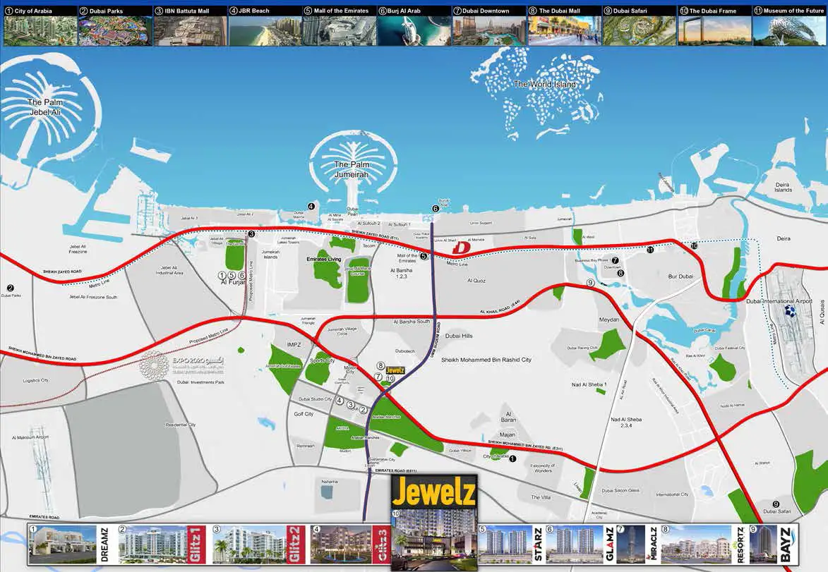 Damac Islands Dubai Location Map