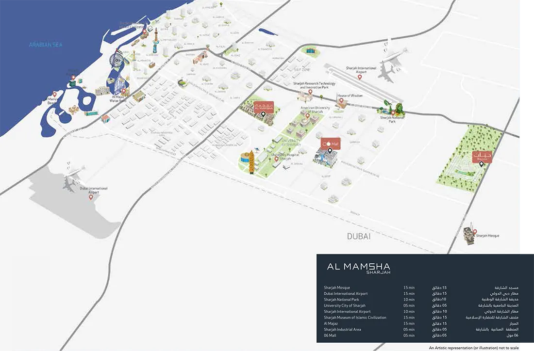 Damac Islands Dubai Location Map
