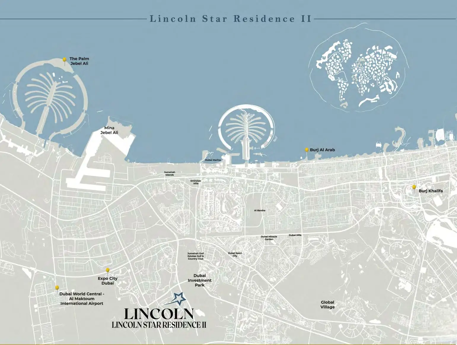 Damac Islands Dubai Location Map