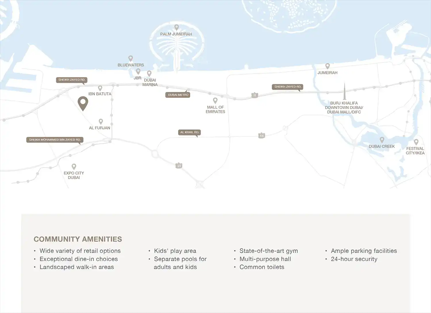 Damac Islands Dubai Location Map