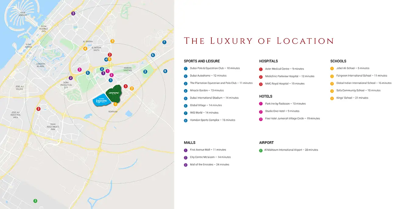 Damac Islands Dubai Location Map