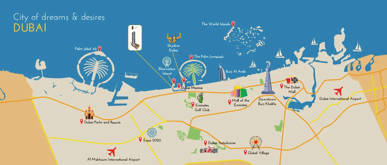 Damac Islands Dubai Location Map