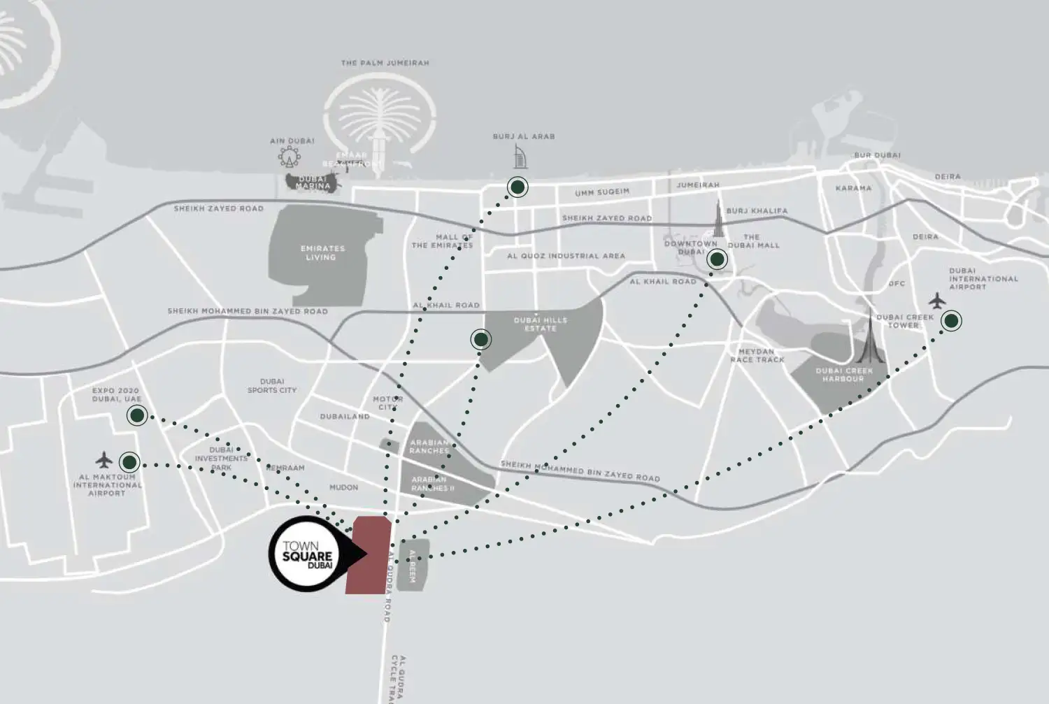 Damac Islands Dubai Location Map