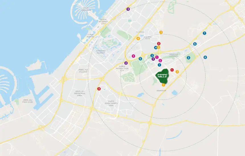 Damac Islands Dubai Location Map