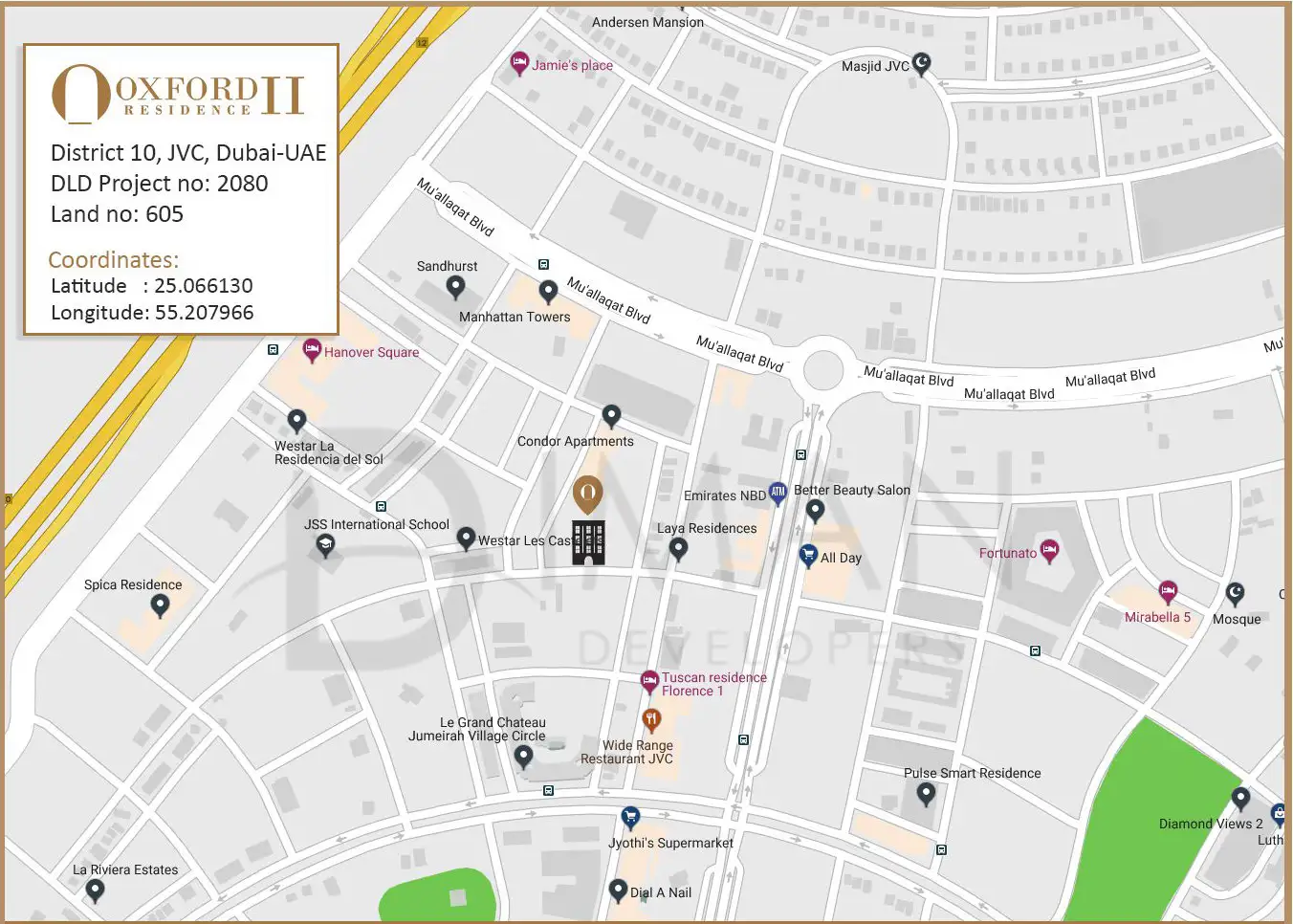 Damac Islands Dubai Location Map