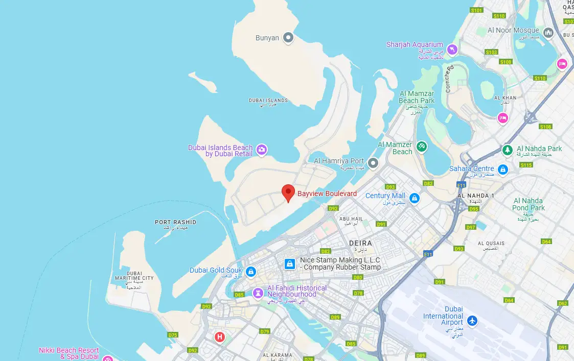 Bayview Boulevard at Dubai Islands Master Plan
