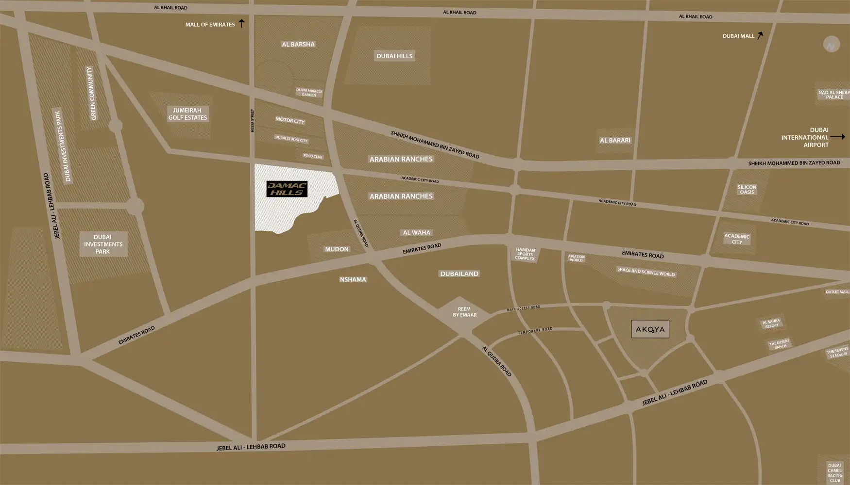 Damac Islands Dubai Location Map
