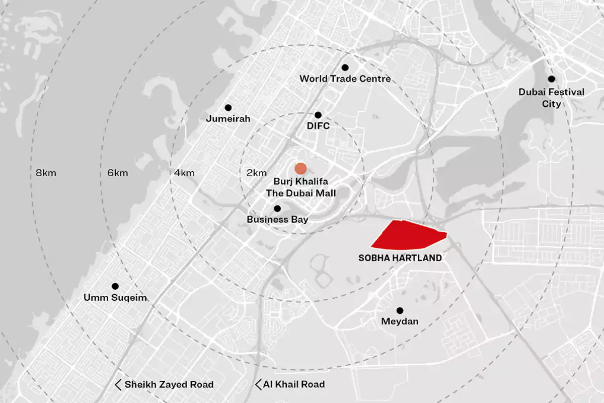 Damac Islands Dubai Location Map