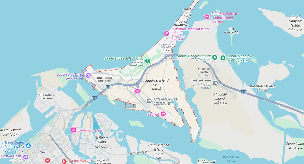 Damac Islands Dubai Location Map