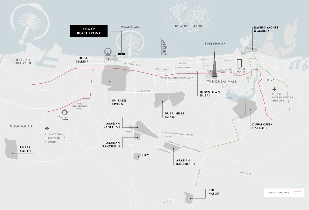 Damac Islands Dubai Location Map