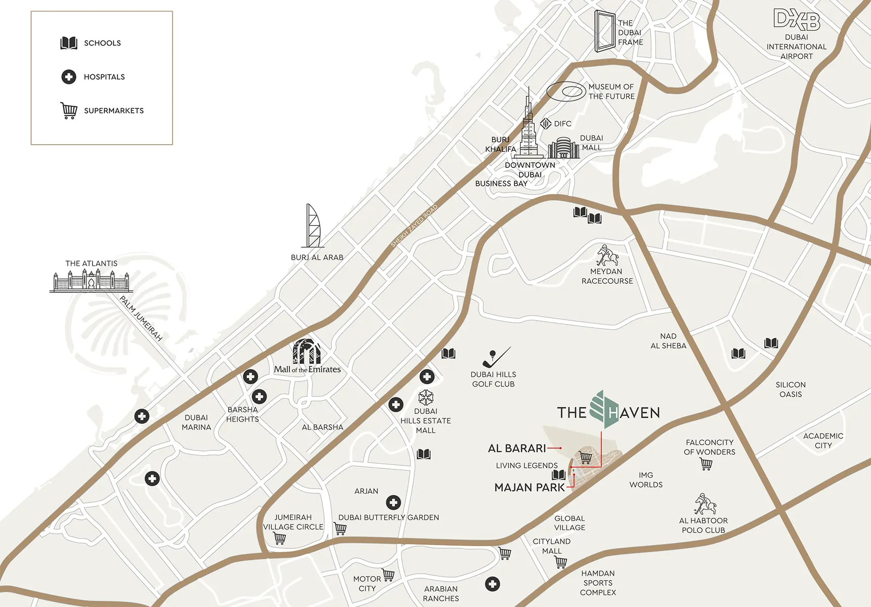 Damac Islands Dubai Location Map