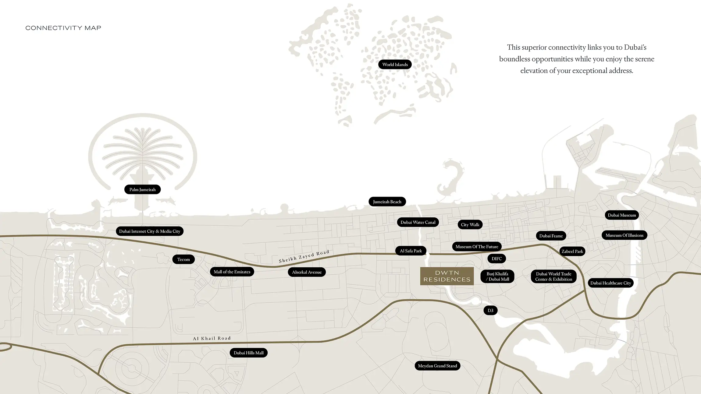 Damac Islands Dubai Location Map