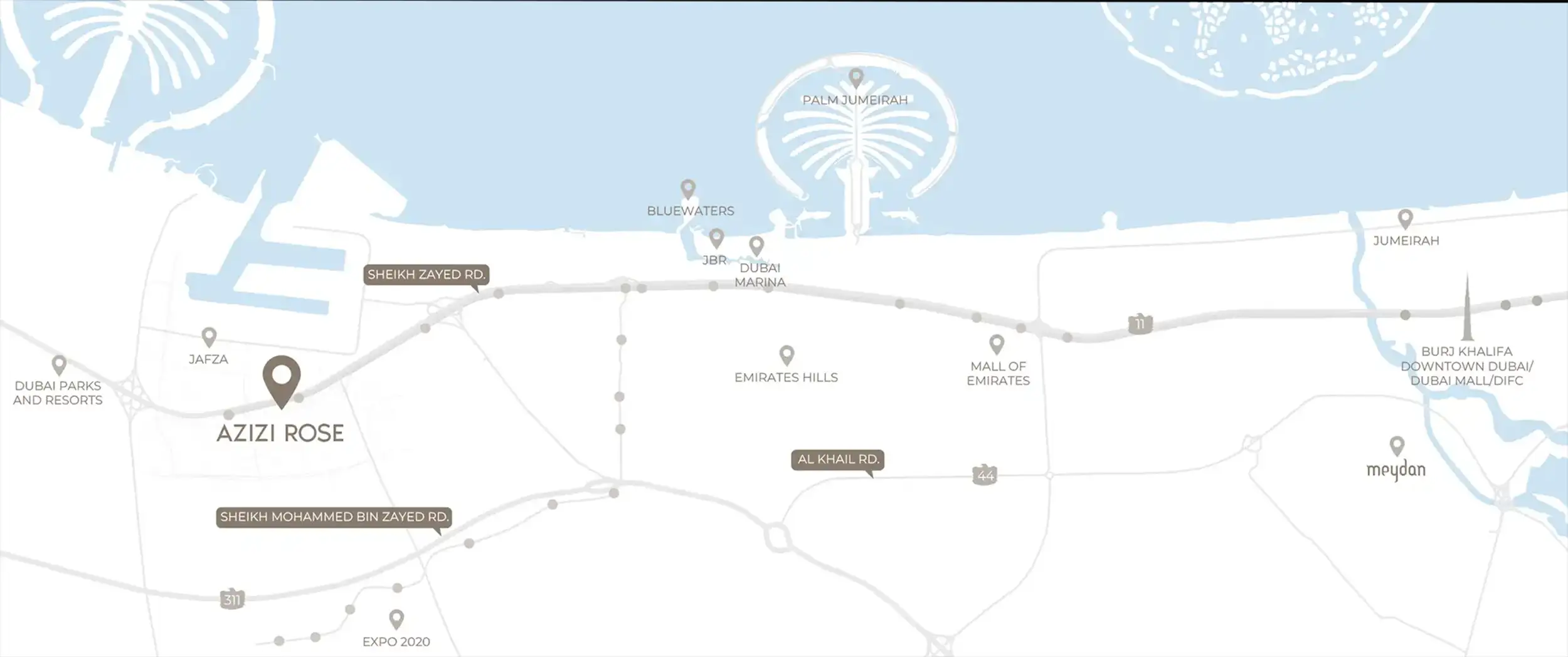 Damac Islands Dubai Location Map