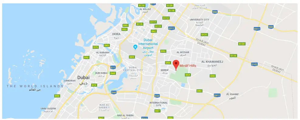 Damac Islands Dubai Location Map