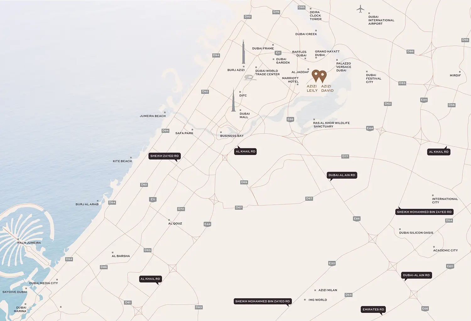 Damac Islands Dubai Location Map