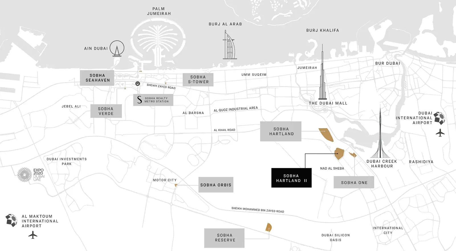 Damac Islands Dubai Location Map