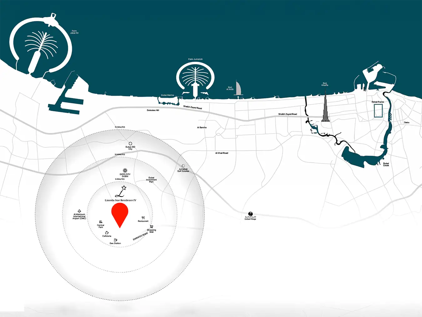 Damac Islands Dubai Location Map