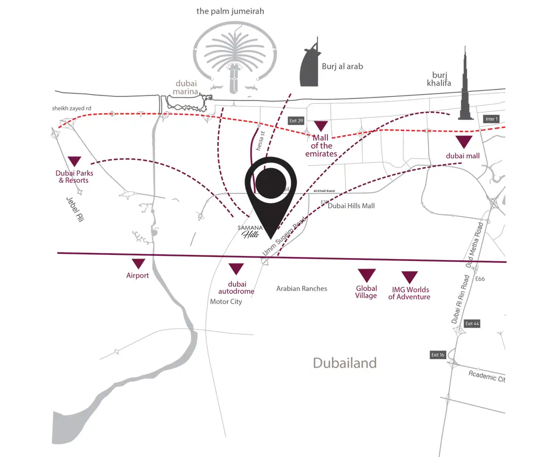 Damac Islands Dubai Location Map