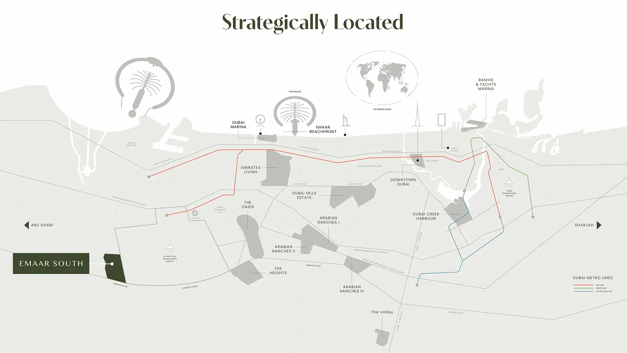 Damac Islands Dubai Location Map