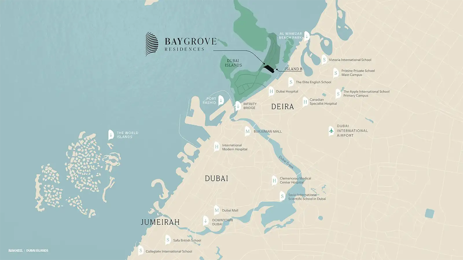 Damac Islands Dubai Location Map