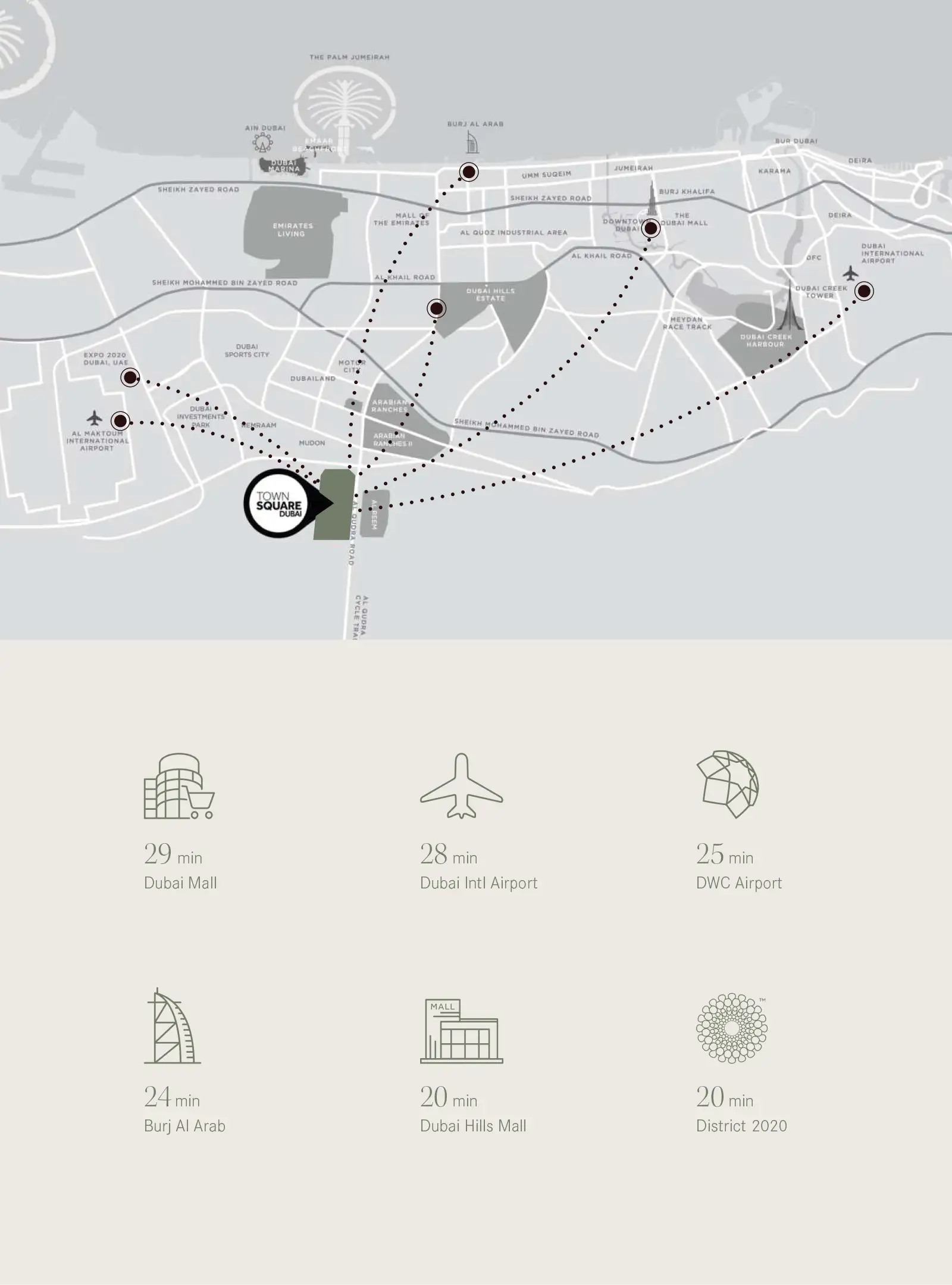 Damac Islands Dubai Location Map