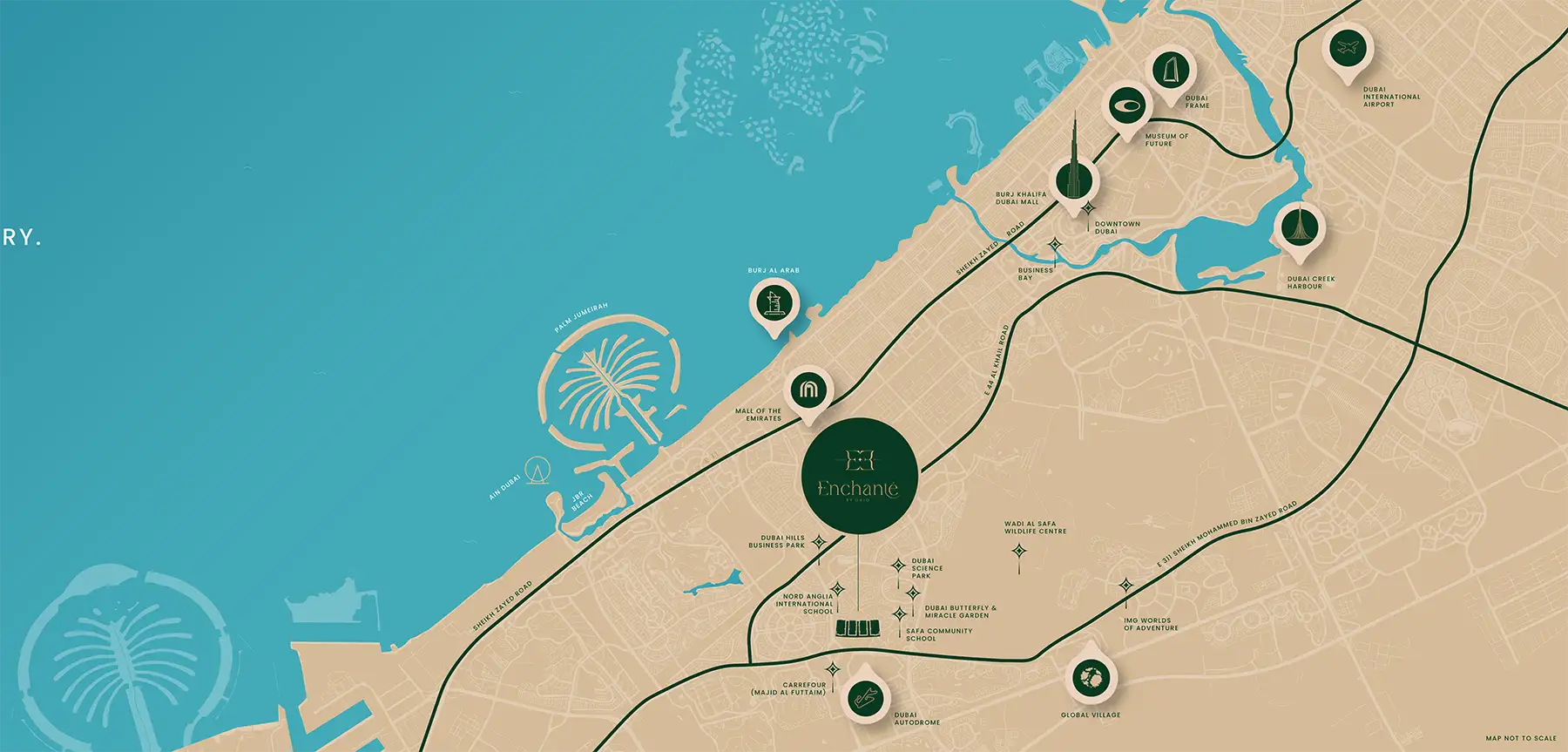 Damac Islands Dubai Location Map
