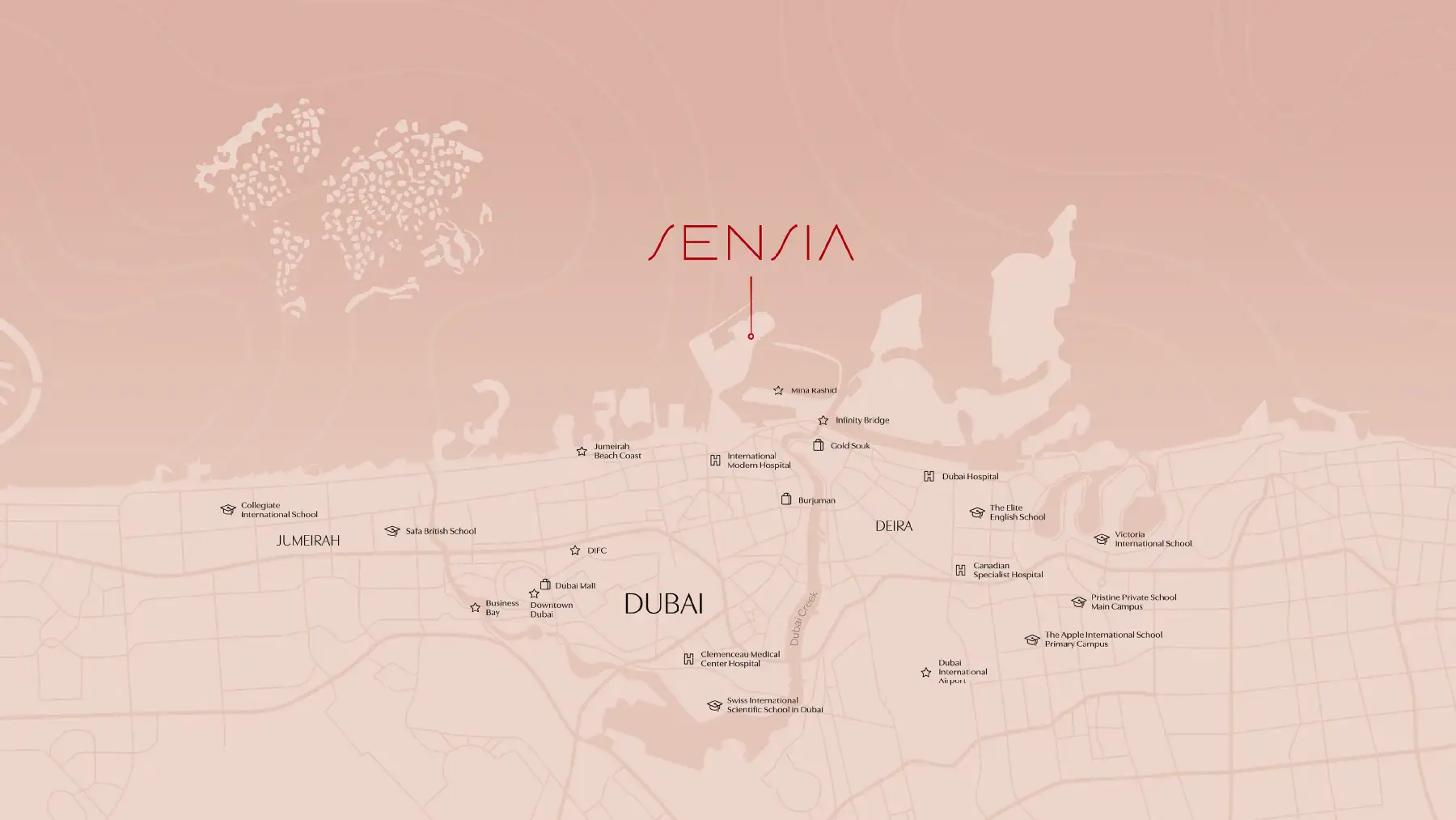 Damac Islands Dubai Location Map