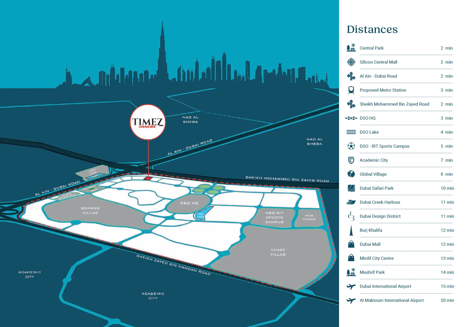 Damac Islands Dubai Location Map