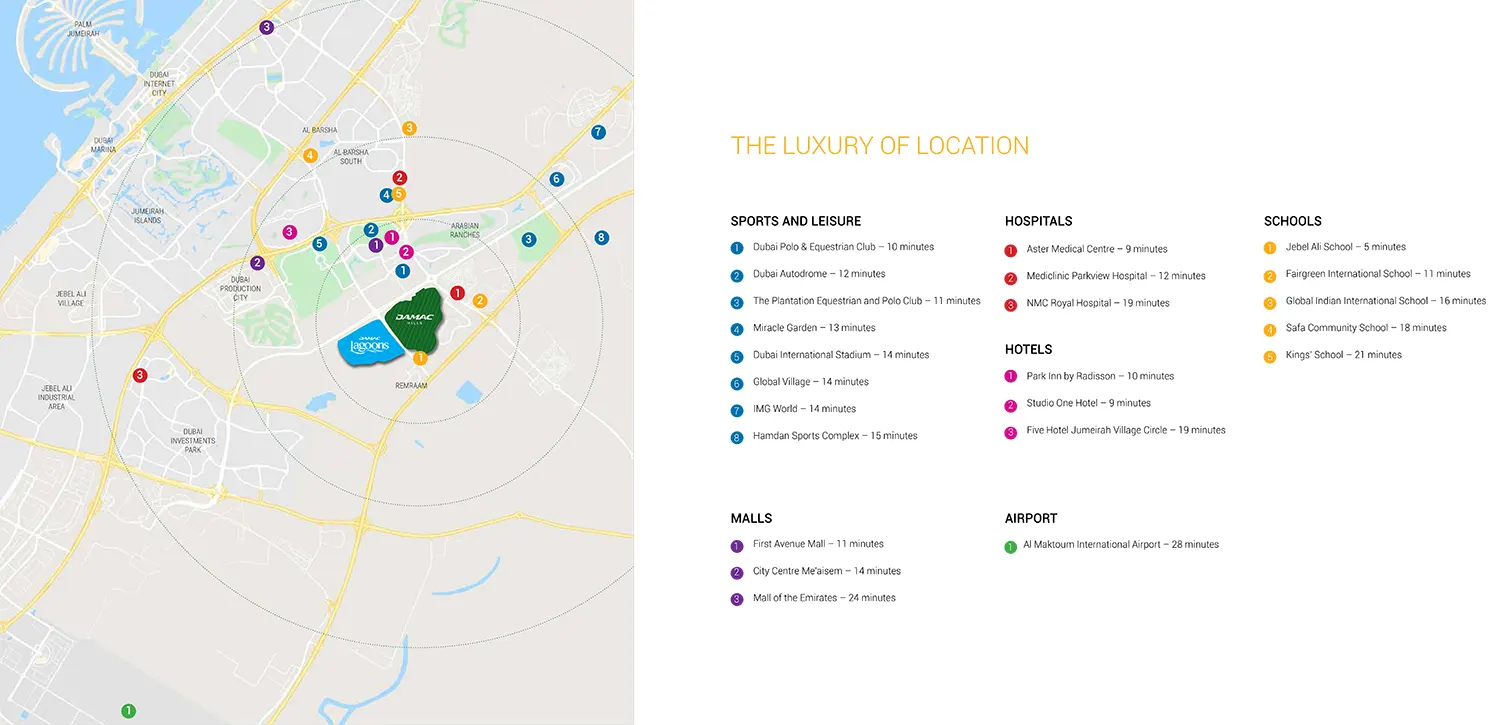 Damac Islands Dubai Location Map