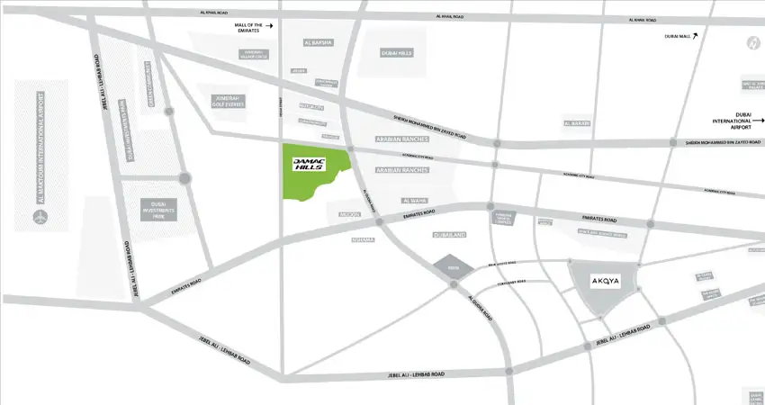 Damac Islands Dubai Location Map