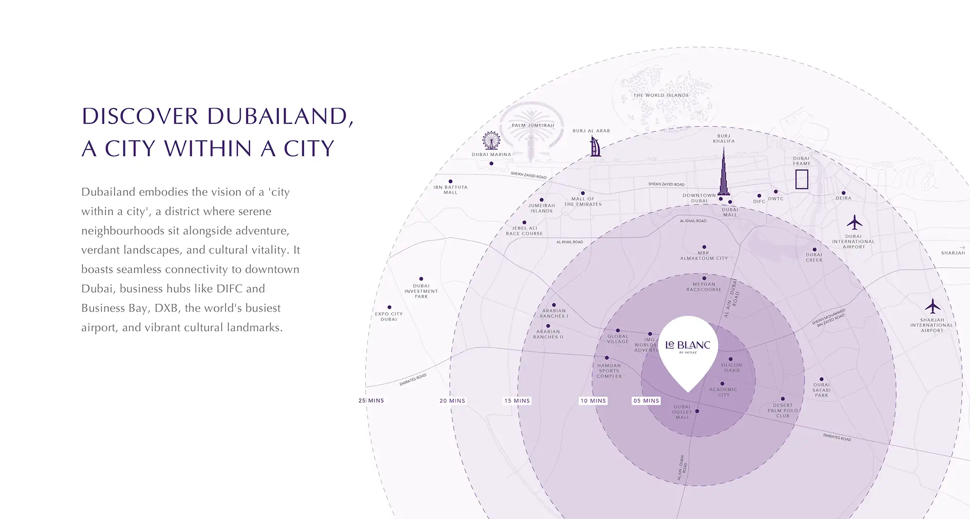 Damac Islands Dubai Location Map