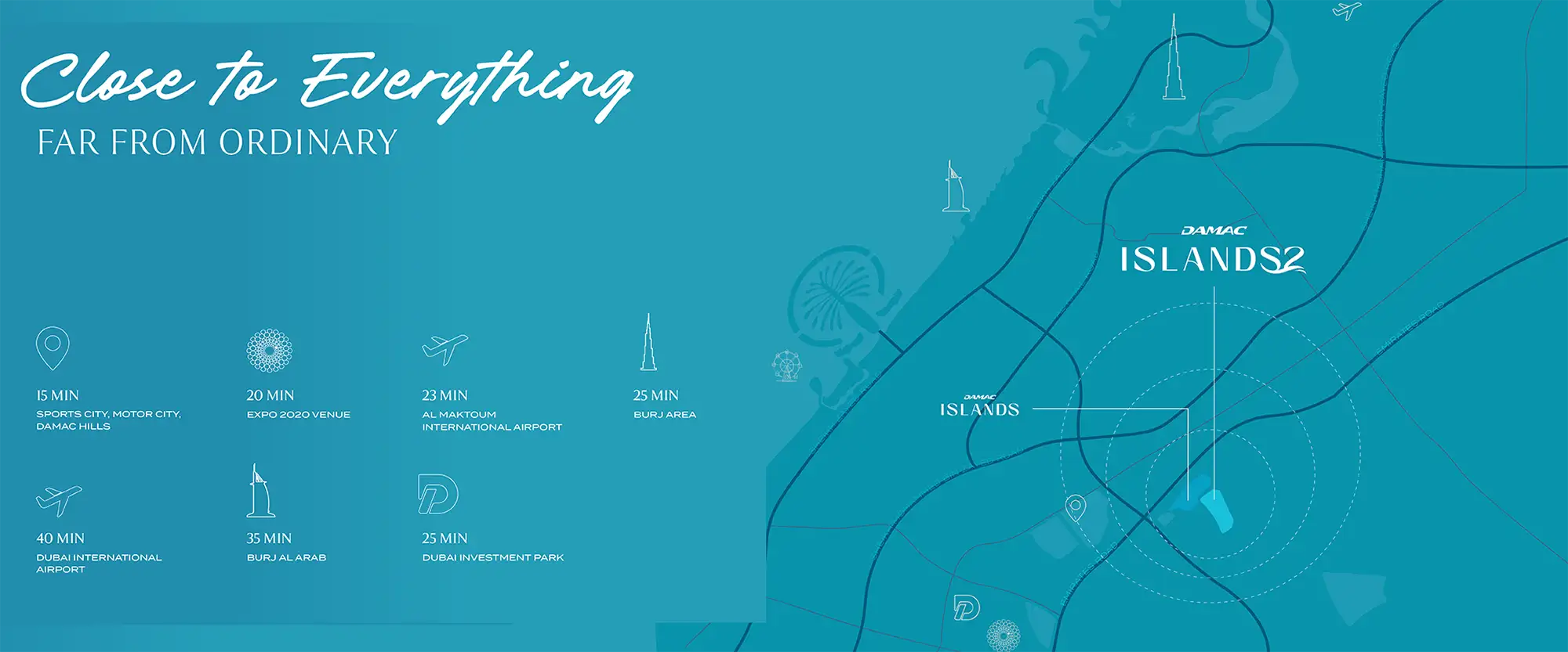 Damac Islands Dubai Location Map