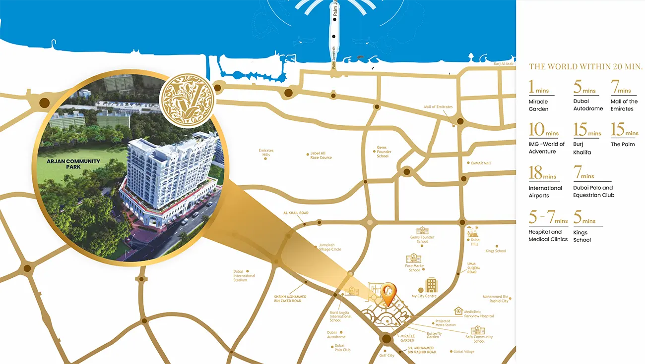 Damac Islands Dubai Location Map