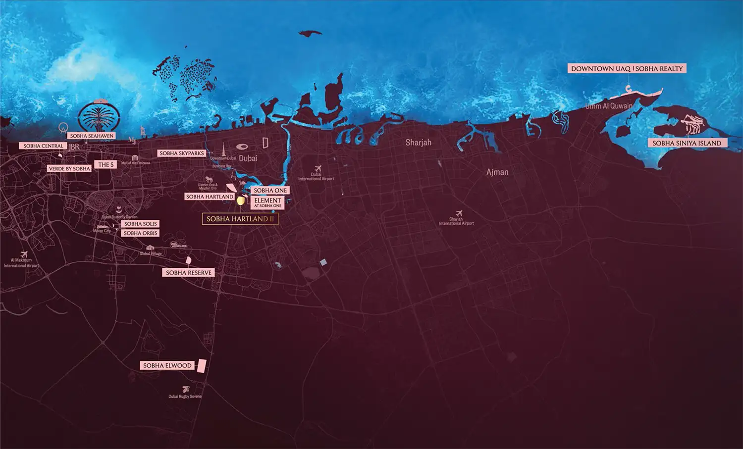 Damac Islands Dubai Location Map