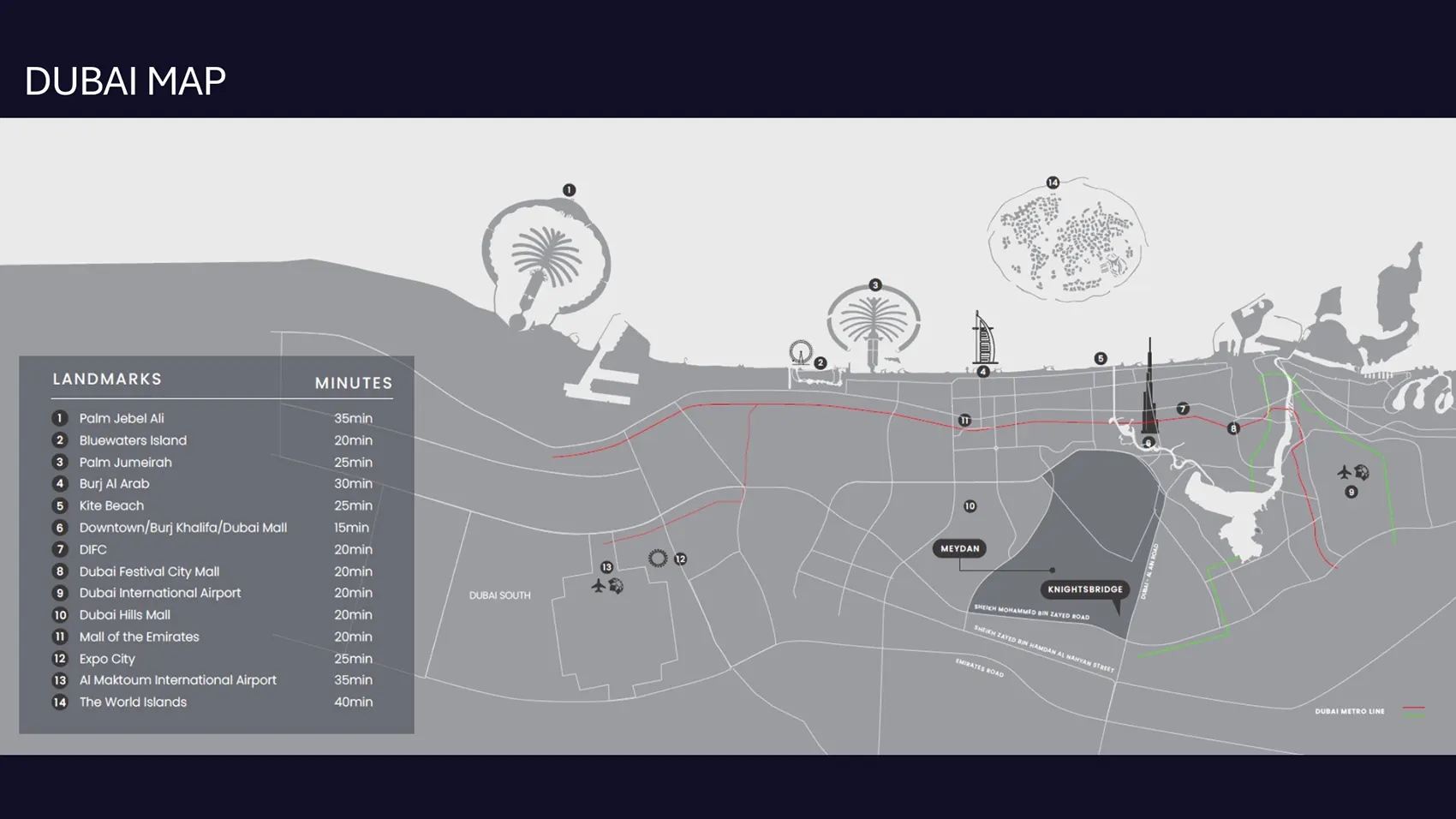 Damac Islands Dubai Location Map