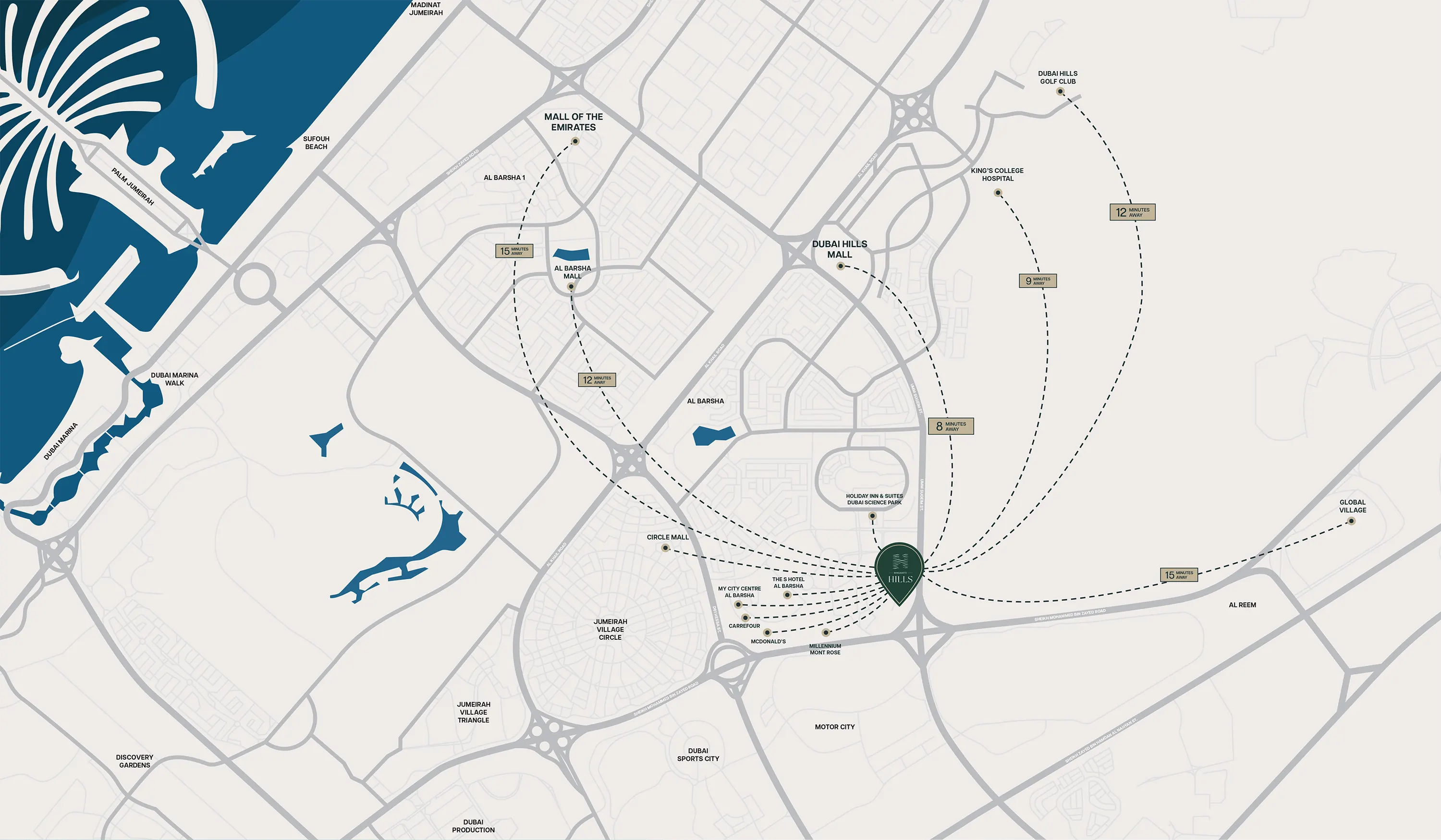 Damac Islands Dubai Location Map