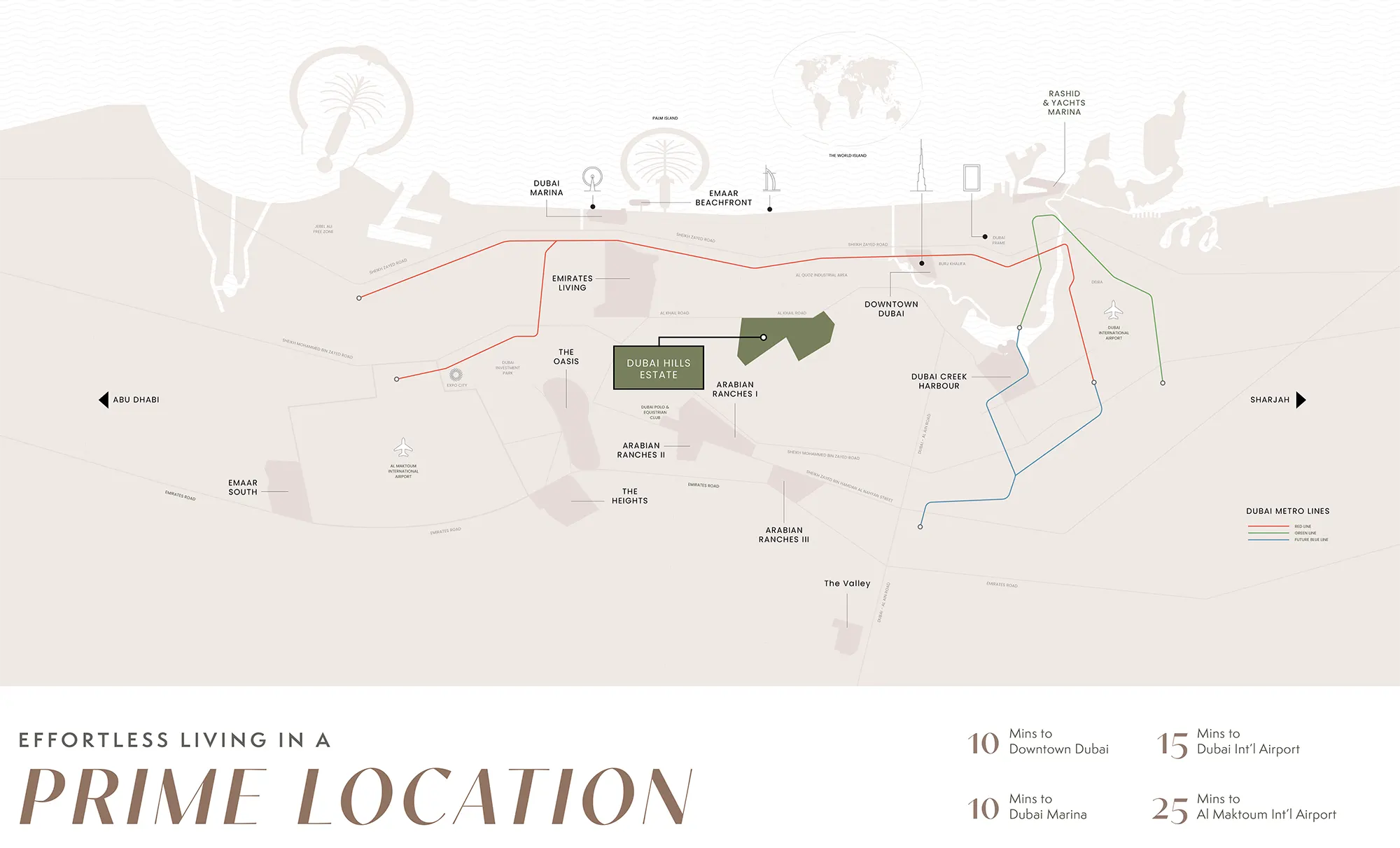 Damac Islands Dubai Location Map