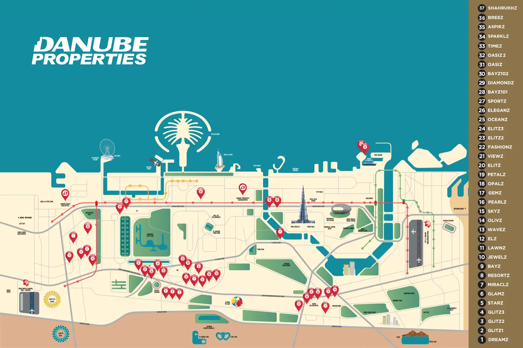 Damac Islands Dubai Location Map