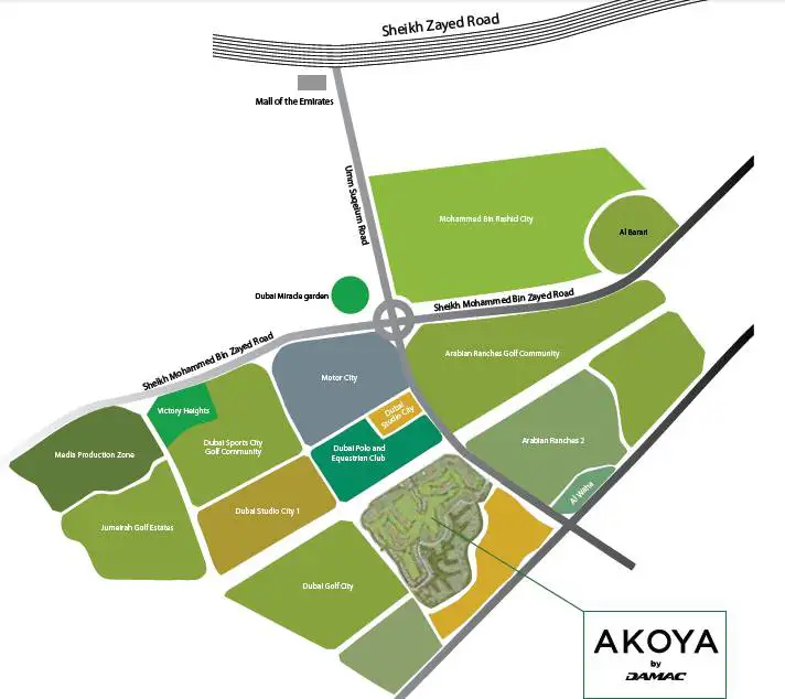 Damac Islands Dubai Location Map
