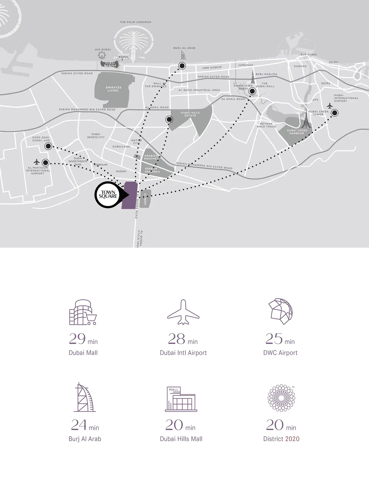 Damac Islands Dubai Location Map