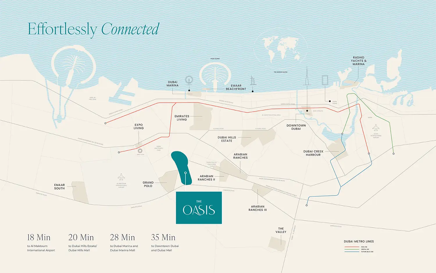 Damac Islands Dubai Location Map