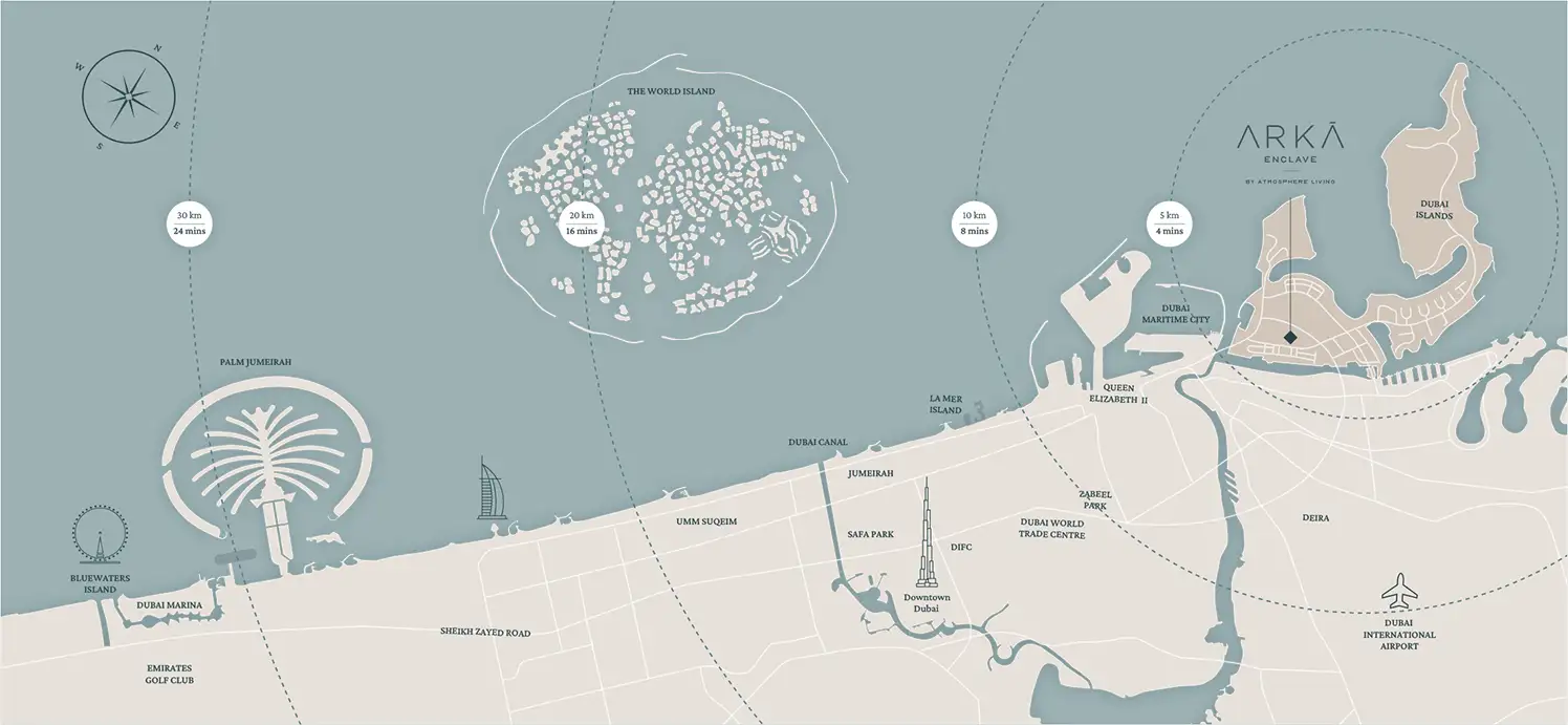 Damac Islands Dubai Location Map