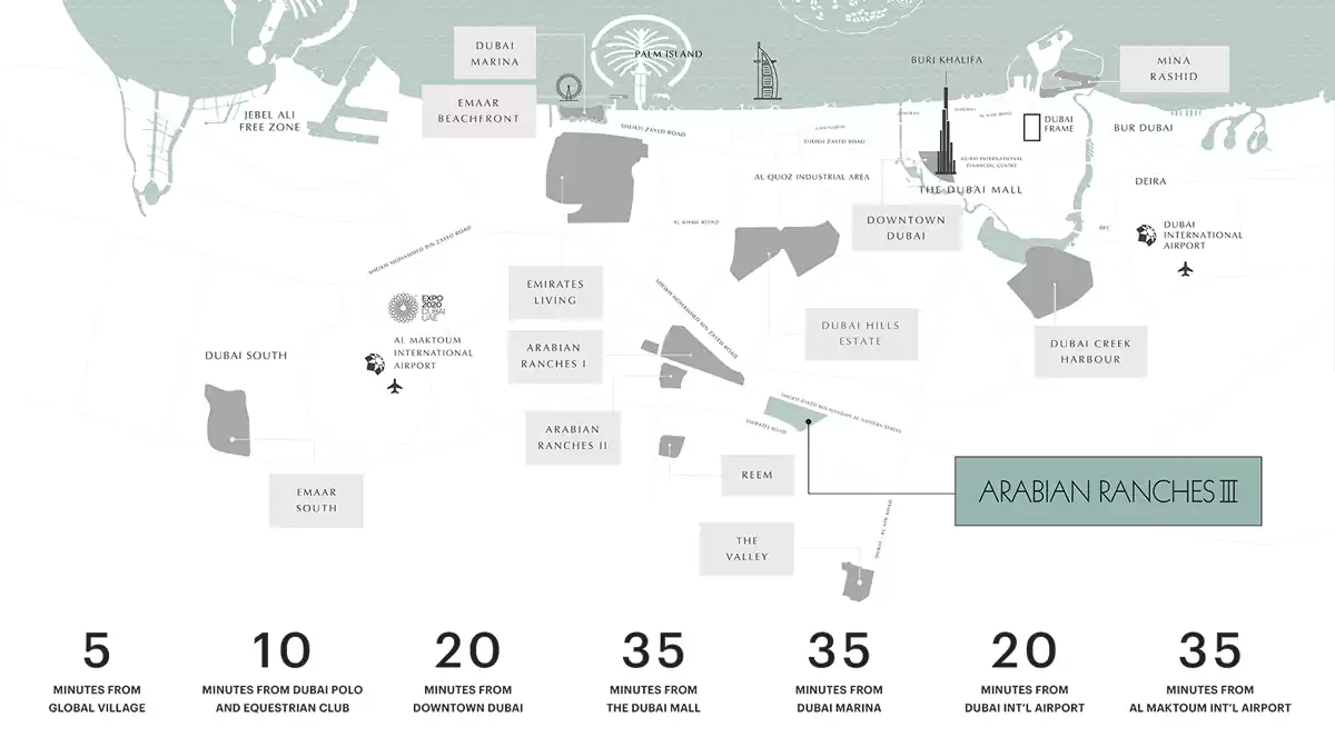 Damac Islands Dubai Location Map
