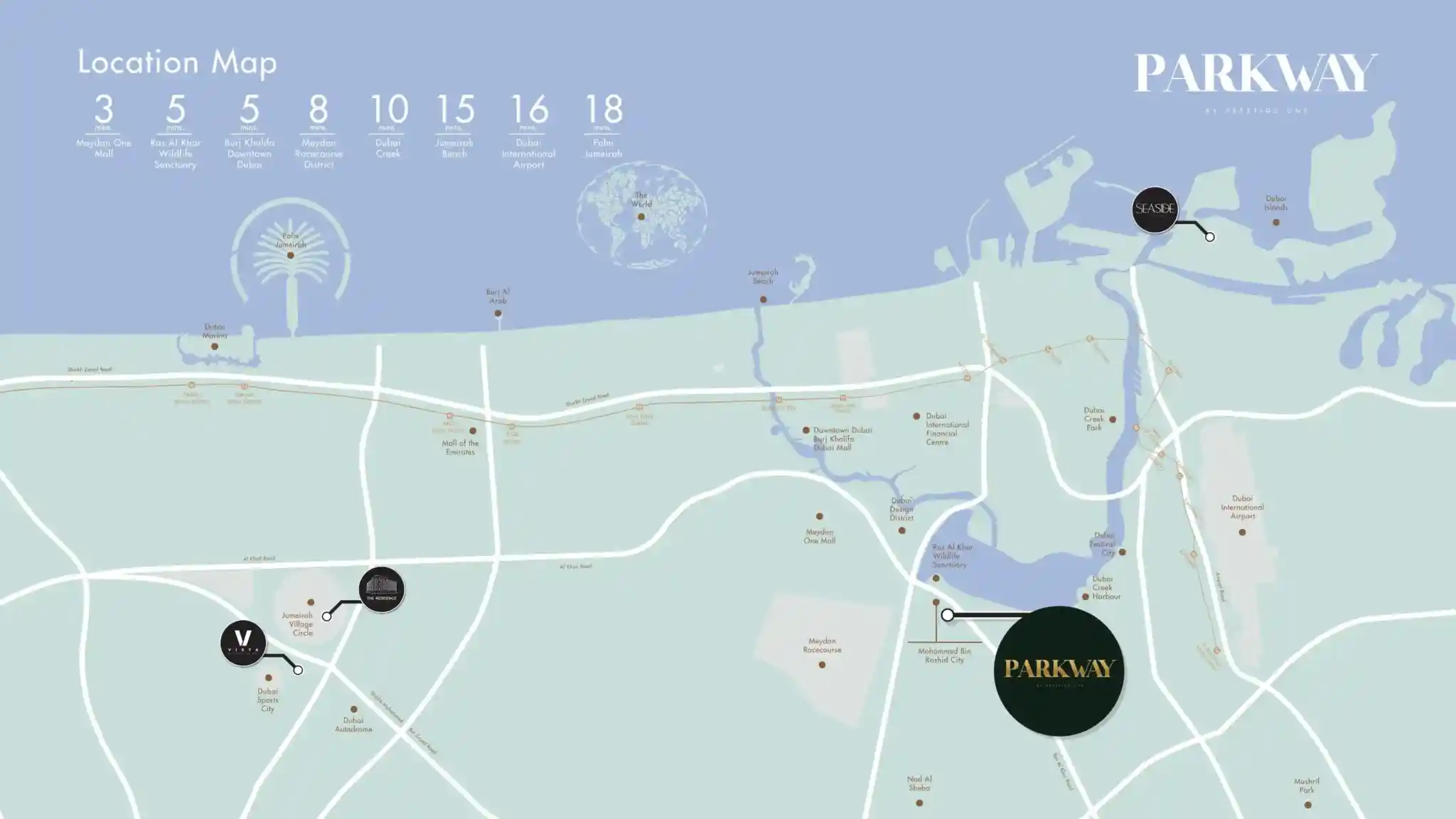 Damac Islands Dubai Location Map